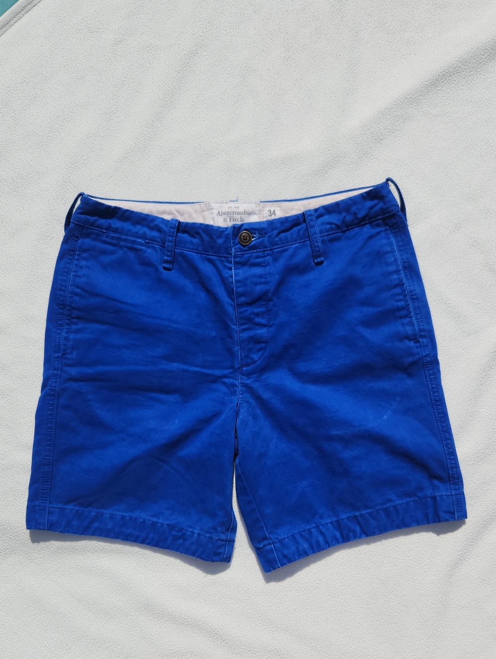 ​Abercrombie & Fitch Men's Classic Chino Shorts - Cobalt Blue (Size 34)